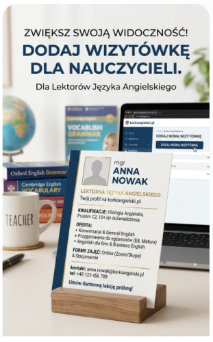 Dodaj wizytówkę na korkiAngielski.pl