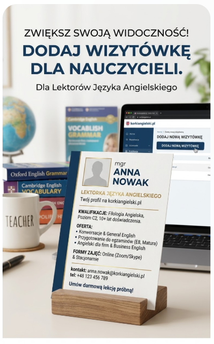 Dodaj wizytówkę na korkiAngielski.pl