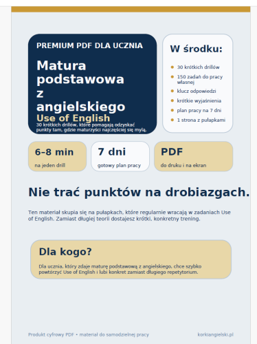 Matura podstawowa z angielskiego: Use of English – 30 pułapek, które zabierają punkty - co w środku